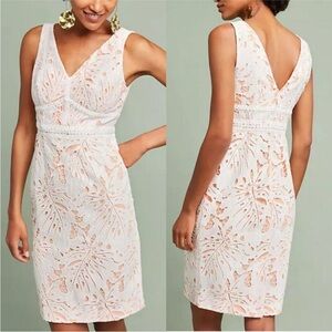 Anthropologie | Maeve Gardenia Lace Column Dress